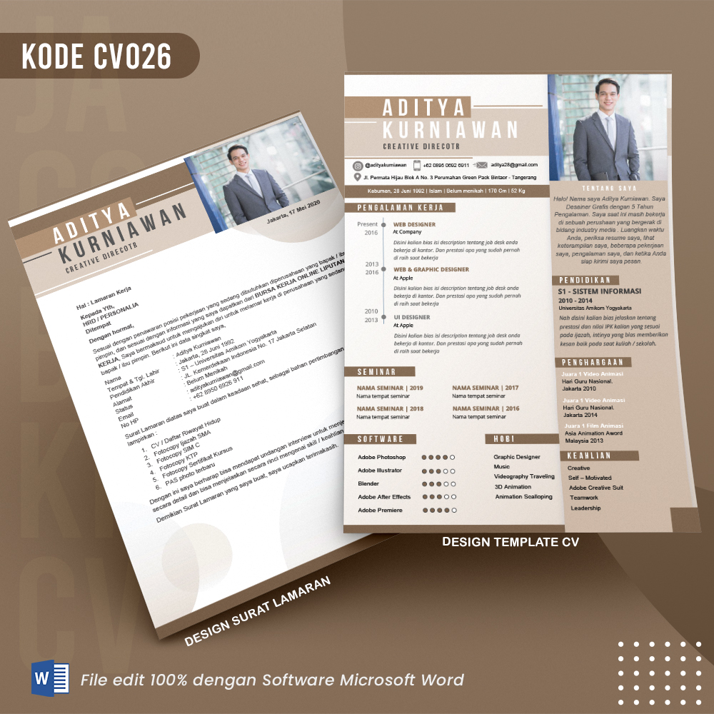 Template Template CV dan Surat Lamaran Kode 026 & Surat Lamaran