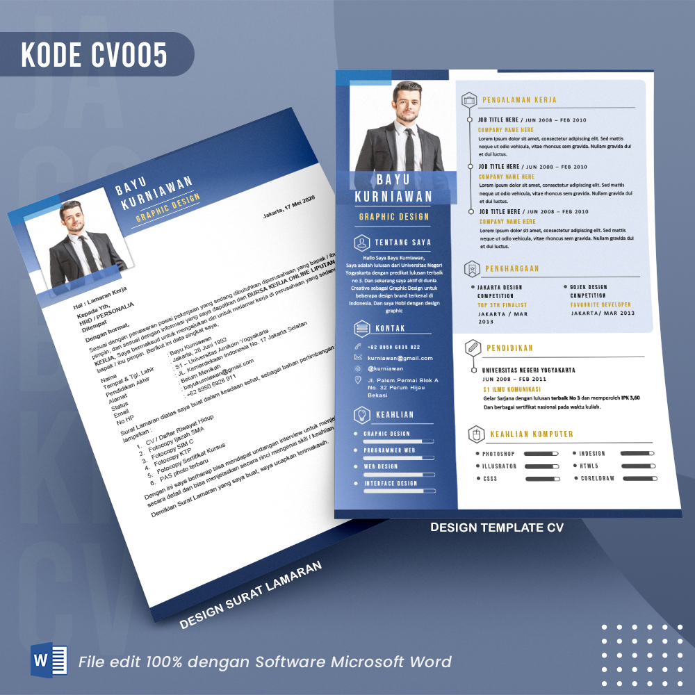 Template Template CV dan Surat Lamaran Kode 005 & Surat Lamaran