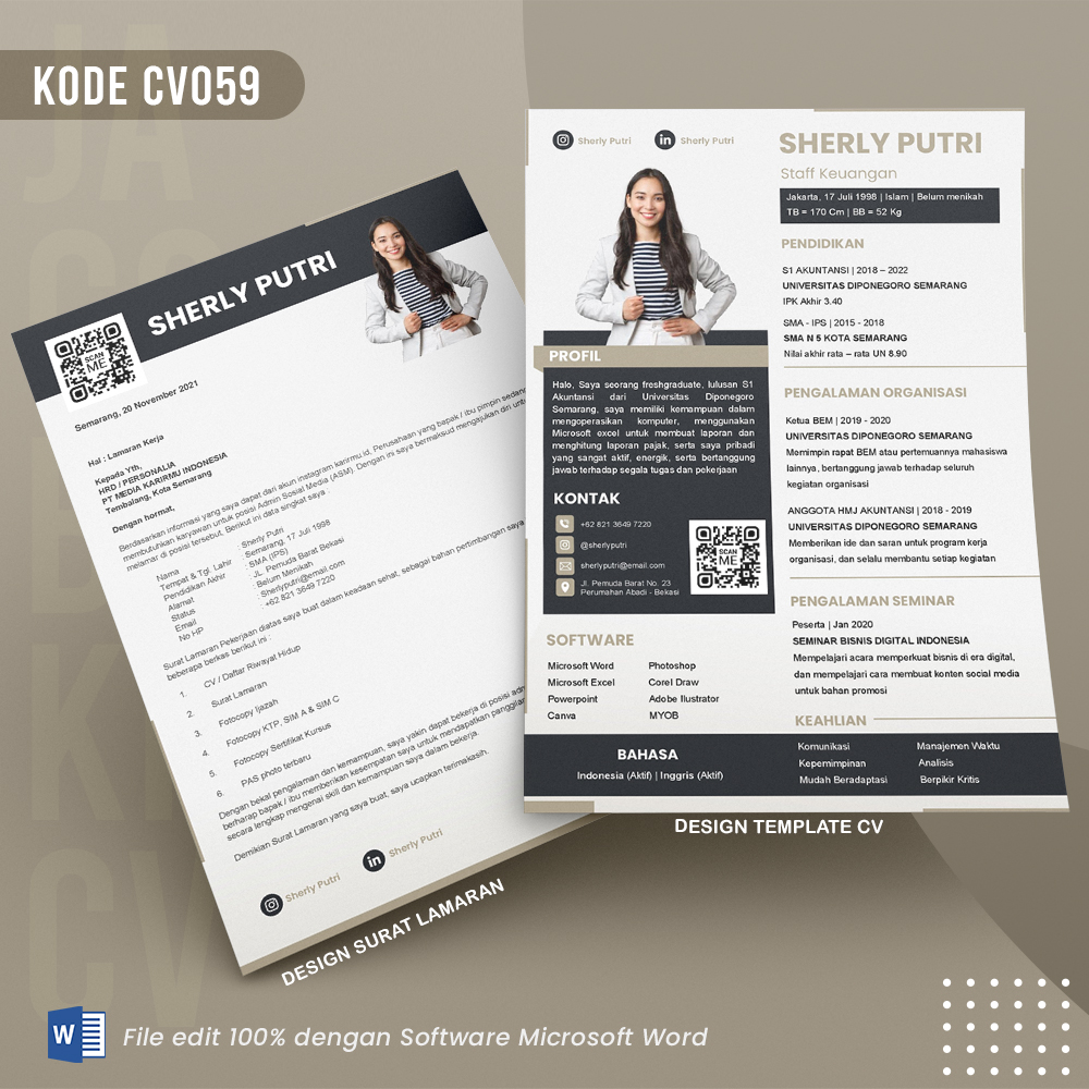 Template Template CV dan Surat Lamaran Kode 059 & Surat Lamaran