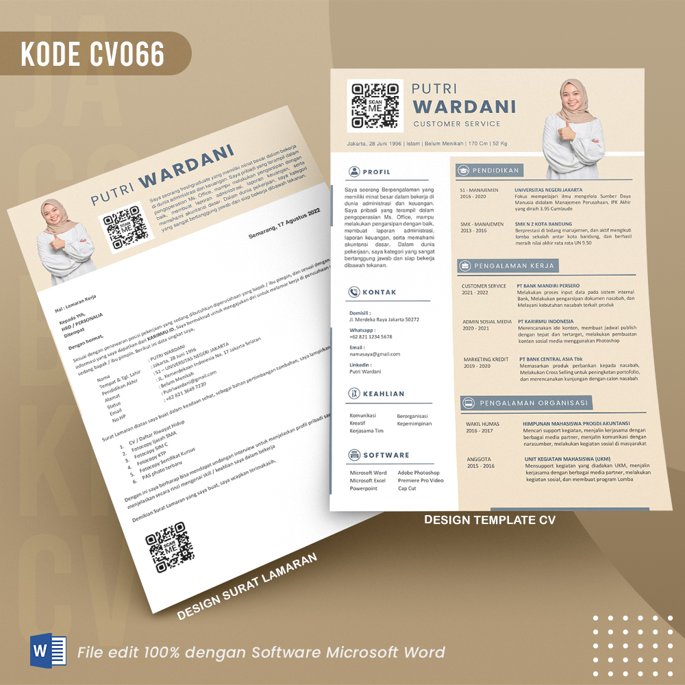 Template Template CV dan Surat Lamaran Kode 066 && Surat Lamaran MS Word