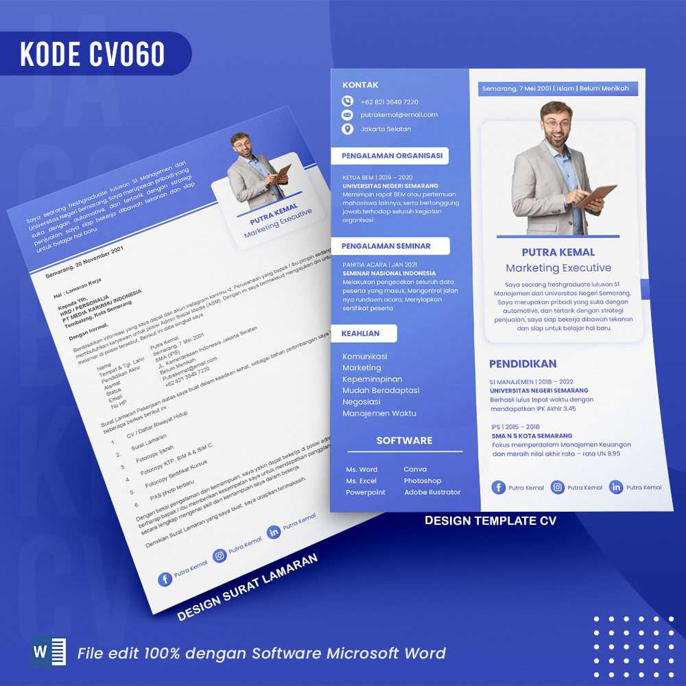 Template Template CV dan Surat Lamaran Kode 060 && Surat Lamaran MS Word