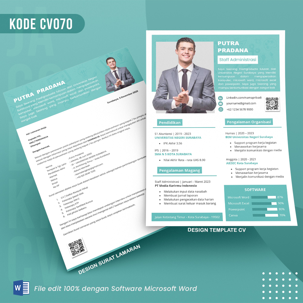 Template Template CV dan Surat Lamaran Kode 070 & Surat Lamaran