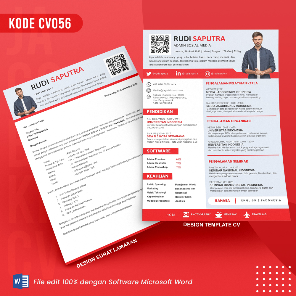 Template Template CV dan Surat Lamaran Kode 056 & Surat Lamaran