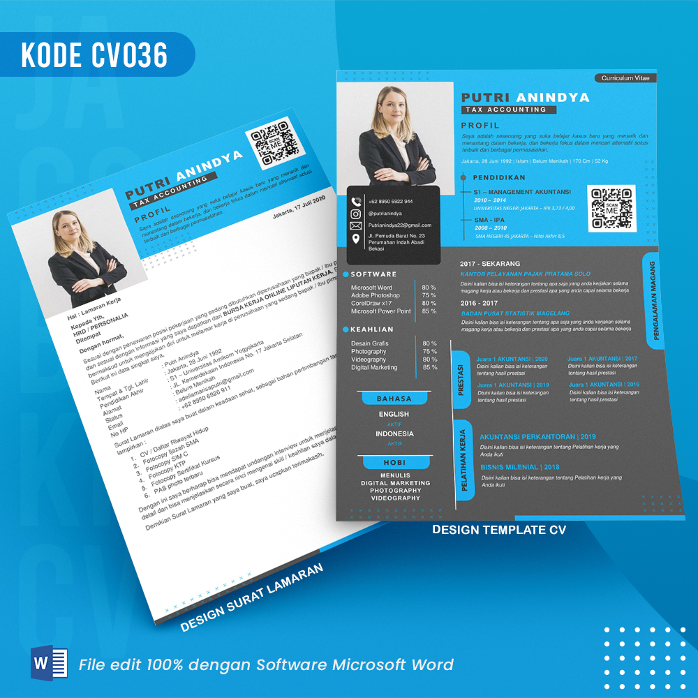 Template Template CV dan Surat Lamaran Kode 036 & Surat Lamaran