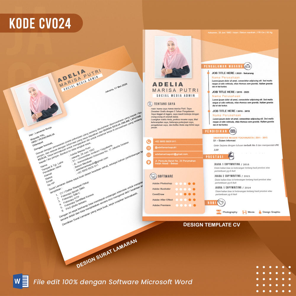 Template Template CV dan Surat Lamaran Kode 024 & Surat Lamaran