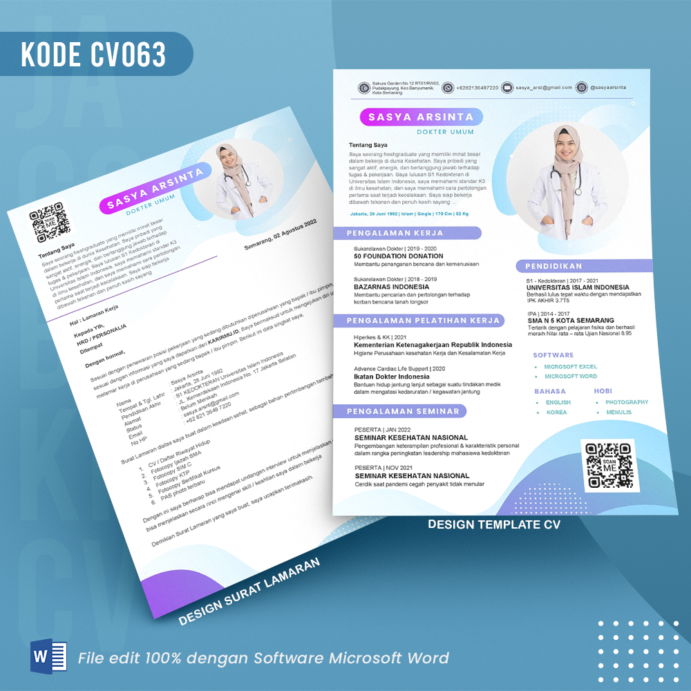Template Template CV dan Surat Lamaran Kode 063 & Surat Lamaran