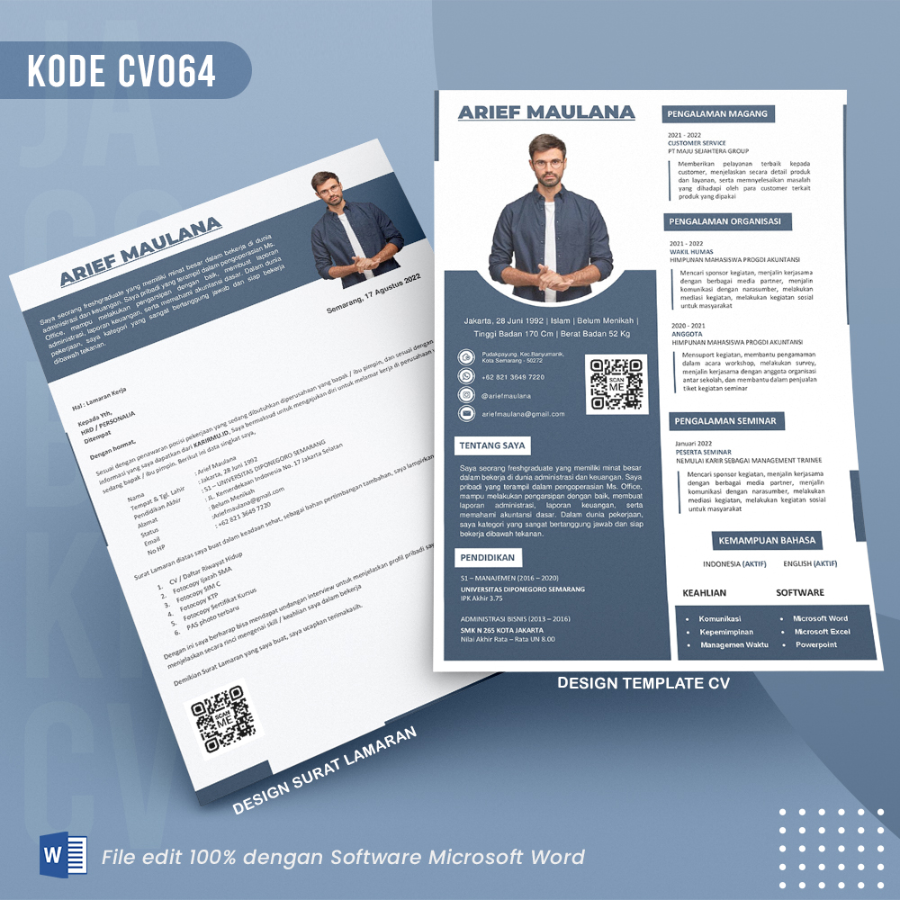 Template Template CV dan Surat Lamaran Kode 064 & Surat Lamaran