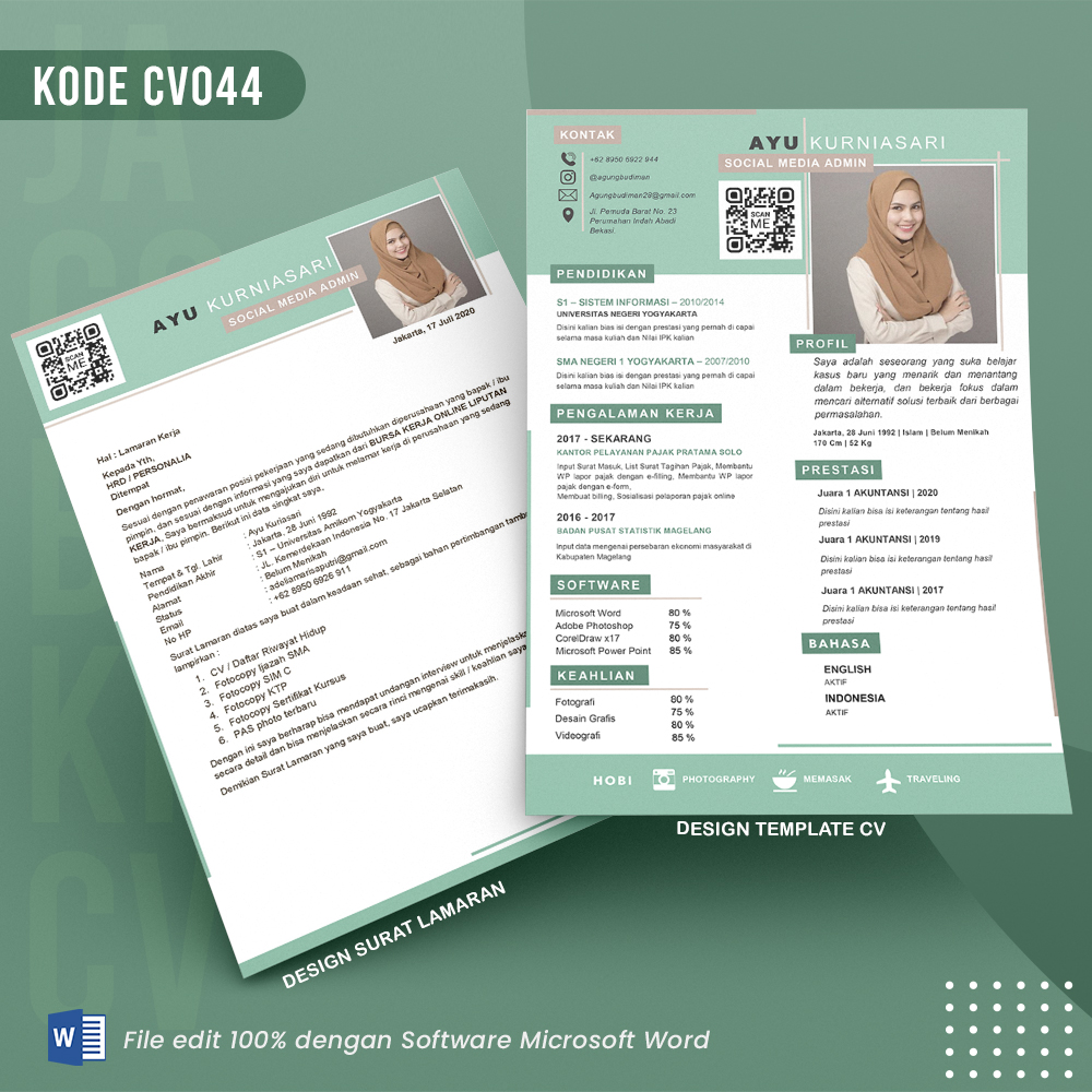 Template Template CV dan Surat Lamaran Kode 044 & Surat Lamaran
