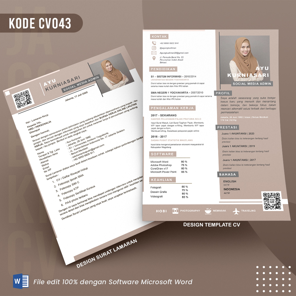 Template Template CV dan Surat Lamaran Kode 043 & Surat Lamaran