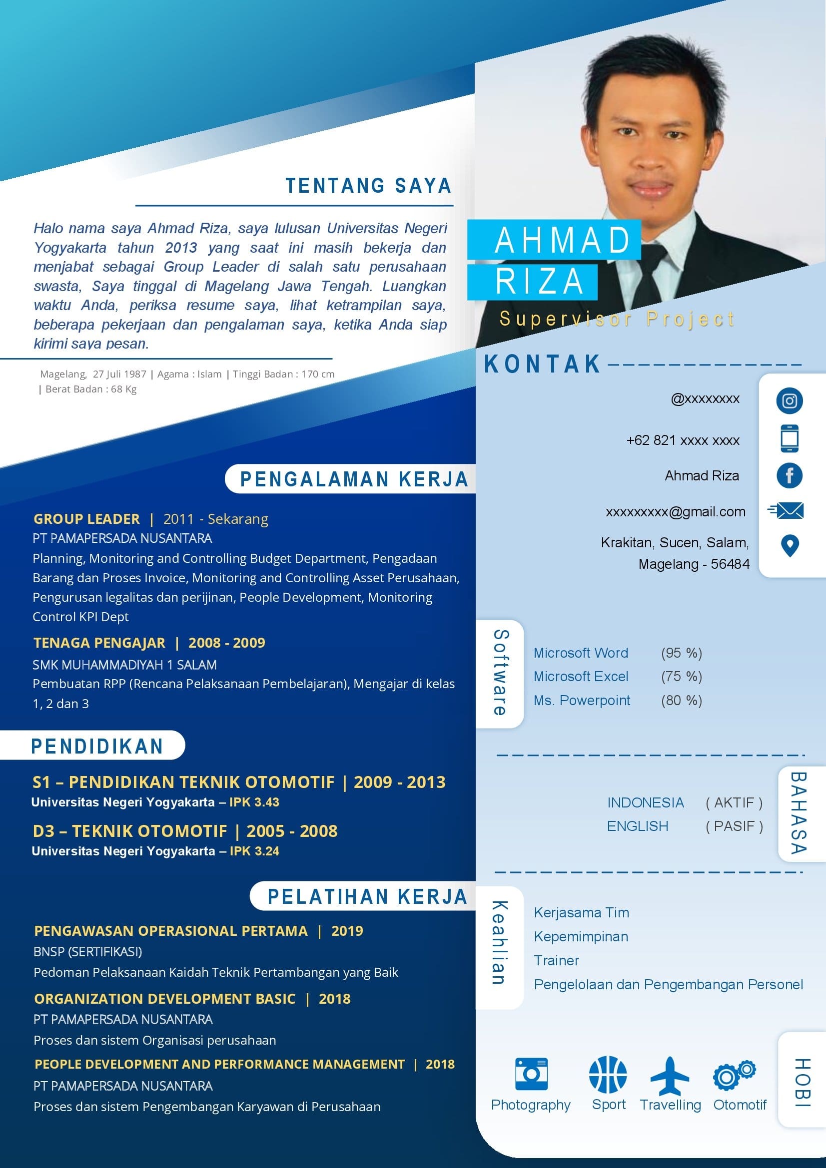 CV Ahmad Riza